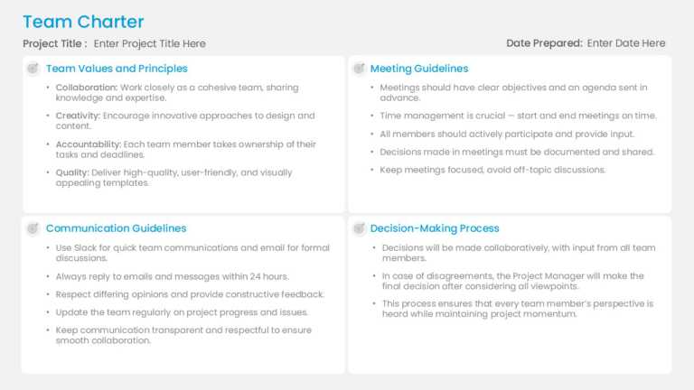 Professional Team Charter PowerPoint Template
