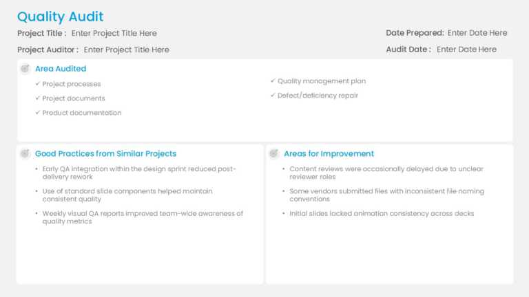 Project Quality Tracker PPT Template