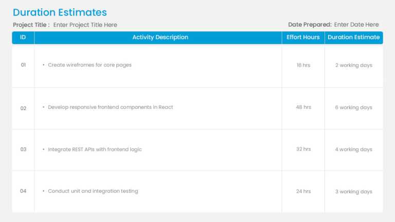 Sprint Time Planner Presentation Template