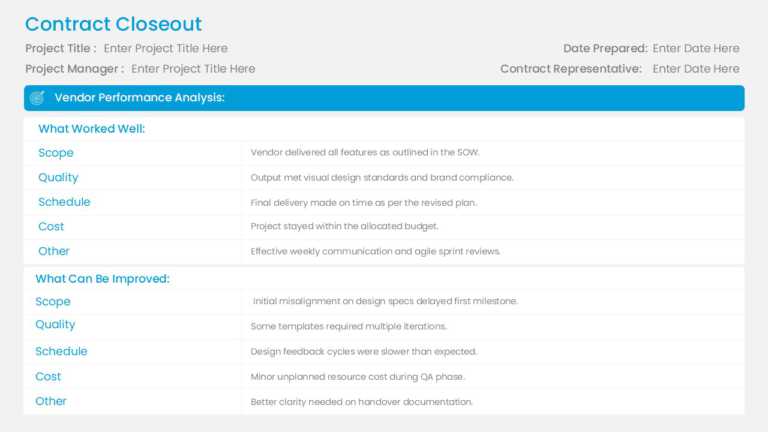 Vendor Review Summary PPT Template