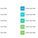 10 Steps Blue and Green Numbered Agenda Powerpoint Template & Google Slides Theme