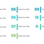 11 Steps Blue and Green Numbered Agenda Slide Template & Google Slides Theme