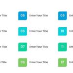 12 Steps Blue and Green Number Grid Agenda Slide Template & Google Slides Theme