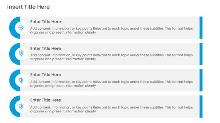 4 Steps Blue Circular Highlight Agenda Powerpoint Template