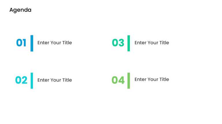 4 Steps Blue and Green Vertical Agenda Powerpoint Template