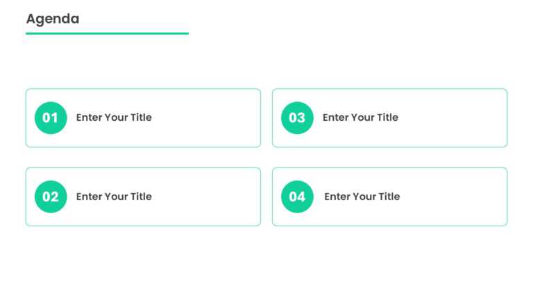 4 Steps Teal Circular Number Agenda Powerpoint Template