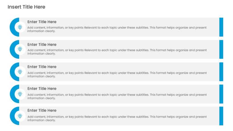 5 Steps Blue Linear Agenda Presentation Template