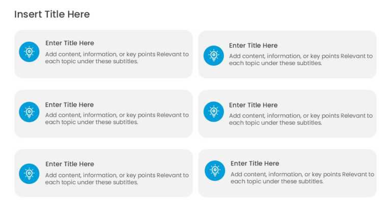 6 Steps Blue Icon Grid Agenda Presentation Template & Google Slides Theme