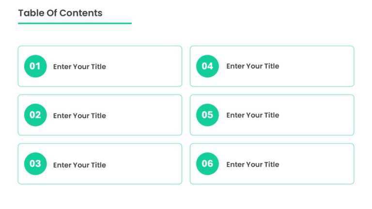 6 Steps Teal Circular Number Agenda Presentation Template