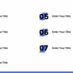 7 Steps Blue Numbered Highlight Agenda Slide Template & Google Slides Theme