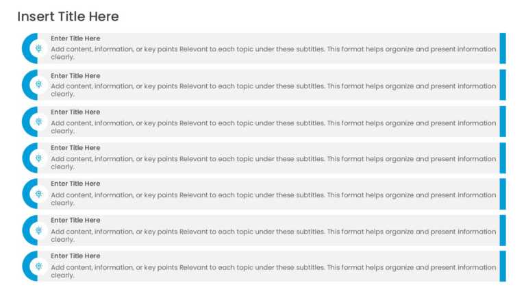 7 Steps Blue Sidebar Agenda Presentation Template