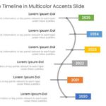 Curved Six Steps Timeline In Multicolor Accents & Google Slides Theme