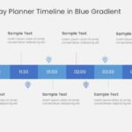 Eight Steps Day Planner Timeline In Blue Gradient & Google Slides Theme