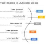 Five Steps Curved Timeline In Multicolor Blocks & Google Slides Theme