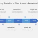 Five Steps Hourly Timeline In Blue Accents & Google Slides Theme