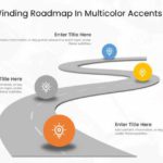 Four Steps Winding Roadmap In Multicolor Accents & Google Slides Theme