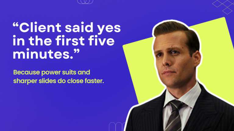 Power Suit Pitch Quote Slide For Sales Presentations