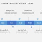 Seven Steps Chevron Timeline In Blue Tones & Google Slides Theme