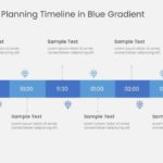Six Steps Day Planning Timeline In Blue Gradient & Google Slides Theme
