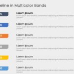 Six Steps Timeline In Multicolor Bands & Google Slides Theme