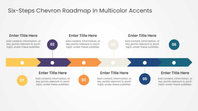 Six Steps Chevron Roadmap In Multicolor Accents