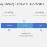 Three Steps Day Planning Timeline In Blue Shades & Google Slides Theme