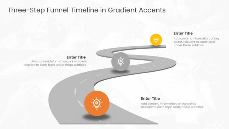 Three Steps Timeline In Gradient Accents