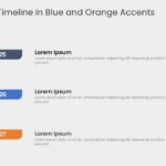 Three Steps Timeline In Blue And Orange Accents & Google Slides Theme