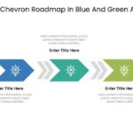 Three Steps Chevron Roadmap In Blue And Green Accents & Google Slides Theme