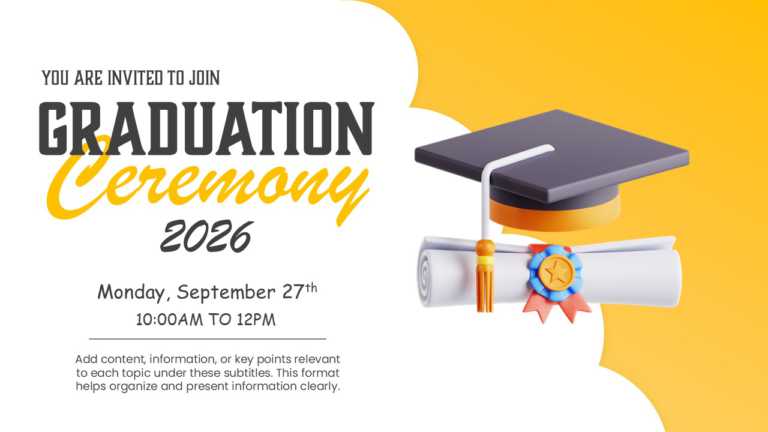 3D Graduation Cap Announcement Slide