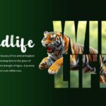 Animated Tiger Wildlife Cutout Text Slide Background & Google Slides Theme