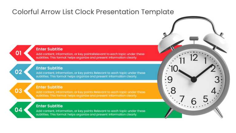 Colorful Arrow List Clock Presentation Template