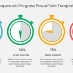 Four Stage Stopwatch Progress PowerPoint Template & Google Slides Theme