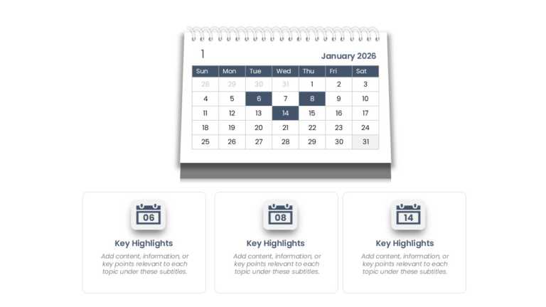 2026 Calendar For Key Dates Presentation Template