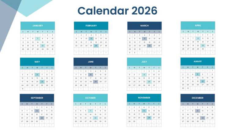 2026 Monthly Calendar With Event Highlights Presentation Template