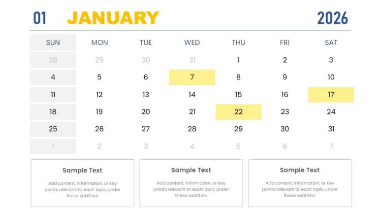 2026 Monthly Calendar With Milestones Presentation Template