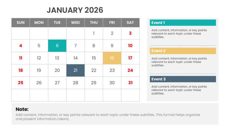 2026 Year At A Glance Calendar Presentation Template