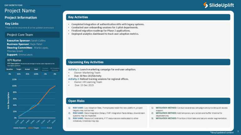 Executive Project Status Report Presentation Template