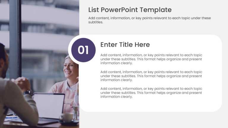 1 Steps Executive Meeting List PPT Template