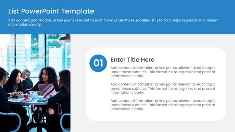 1 Steps Key Points List PPT Template