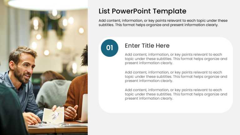 1 Steps Numbered List Presentation Template & Google Slides Theme