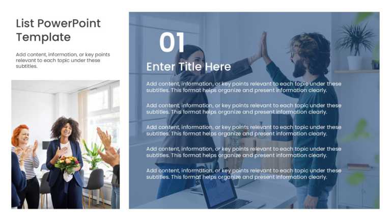 1 Steps Workplace Highlights List PPT Template & Google Slides Theme