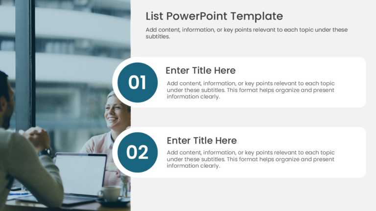 2 Steps Executive Meeting List PPT Template