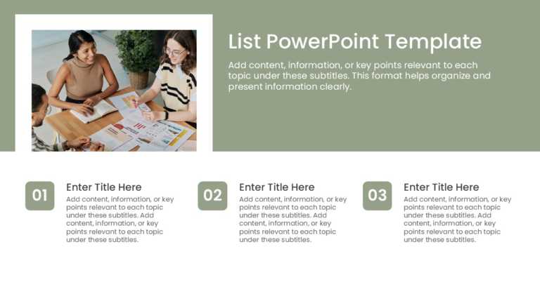3 Steps Action Points List PPT Template & Google Slides Theme