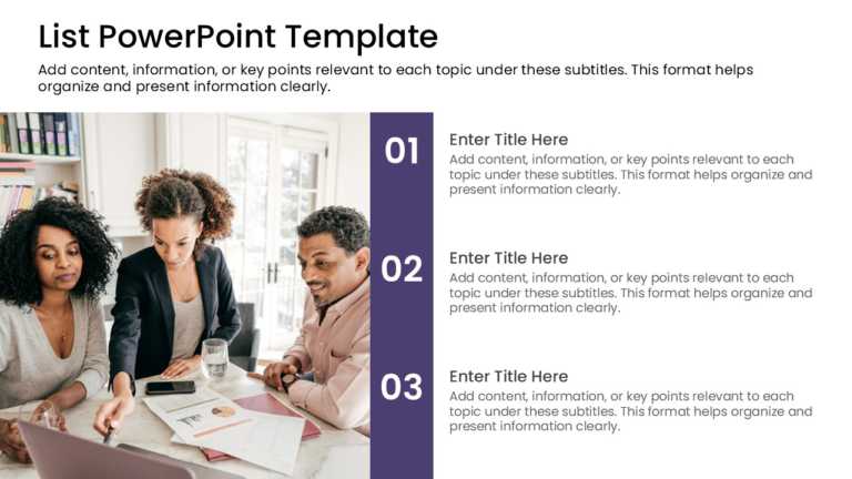 3 Steps Business Insights List PPT Template & Google Slides Theme