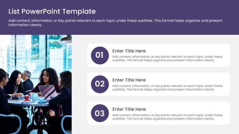 3 Steps Key Points List PPT Template & Google Slides Theme