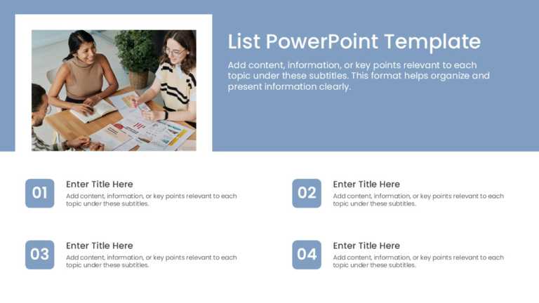 4 Steps Action Points List PPT Template & Google Slides Theme