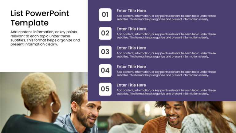 5 Steps Discussion List PPT Template & Google Slides Theme