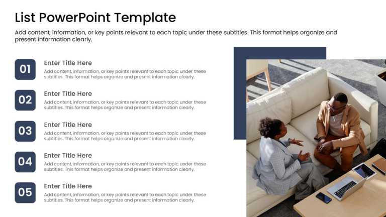 5 Steps Priority List Presentation Template & Google Slides Theme