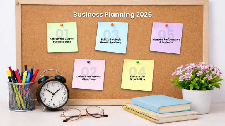 Animated Strategy Planning Board PPT Template & Google Slides Theme